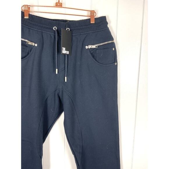The Kooples Mens Navy Blue Heavy Weight 100% Cotton Joggers NWT Size Large - Picture 2 of 10